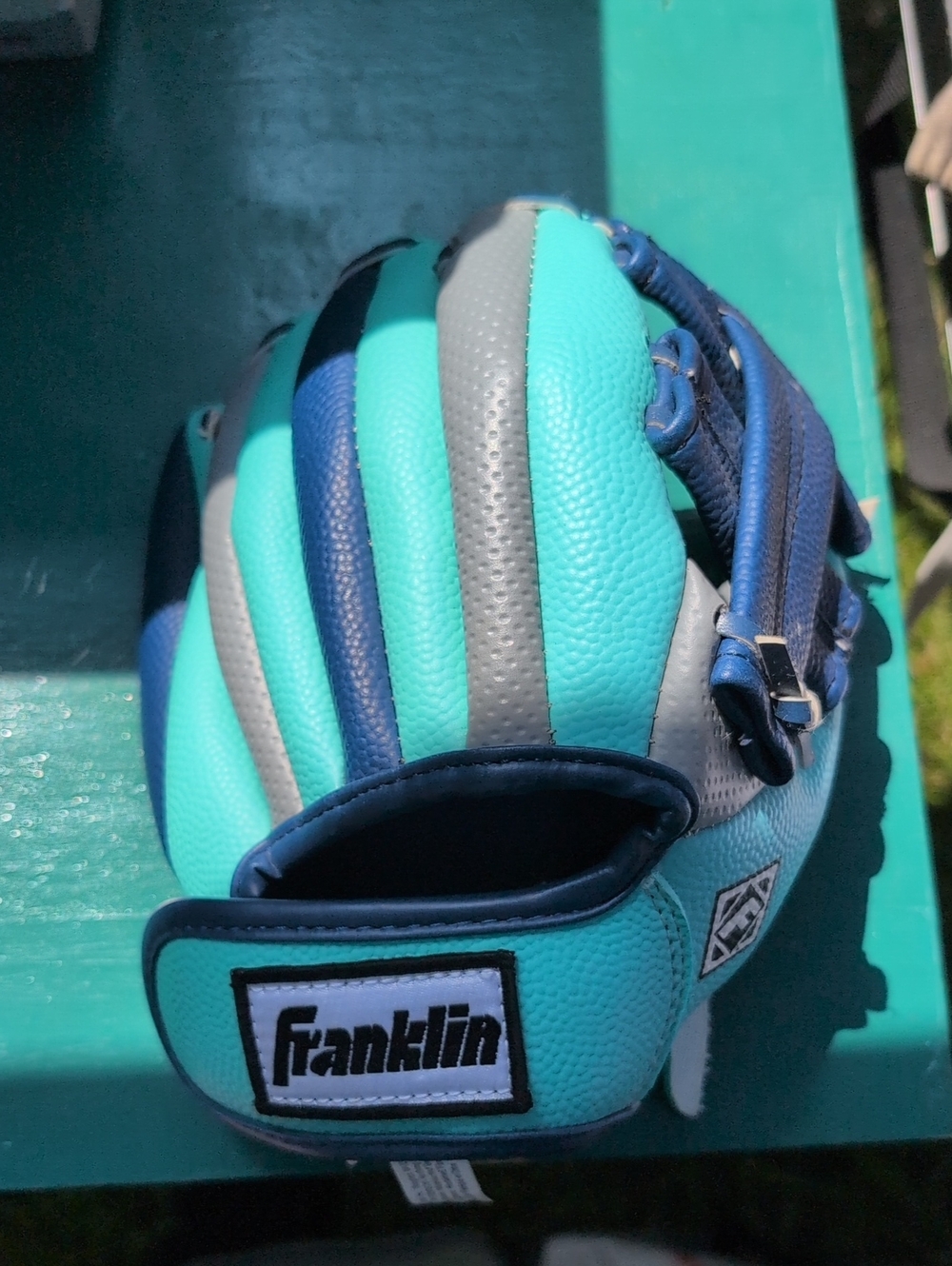 Franklin Kids' Baseball Glove in Teal & Navy